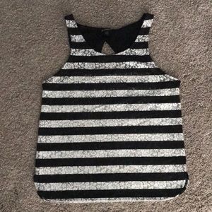 Express black & white lace tank top size XS